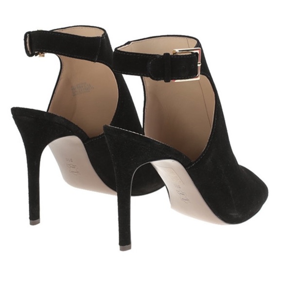 Tory Burch 'Brittania' Peep Toe Suede Bootie, black, size 9 - Picture 4 of 16